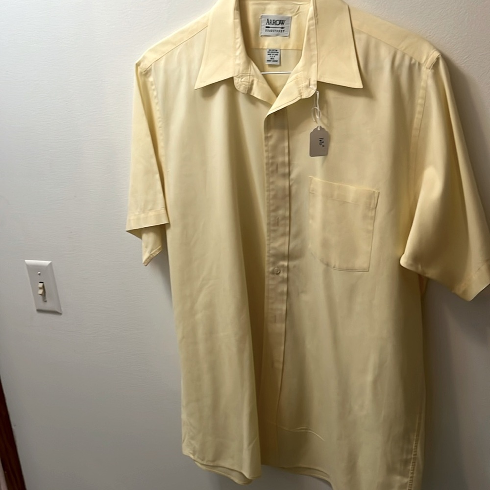 Men’s Arrow Bradstreet Vintage Short Sleeve Shirt 16.5” Yellow